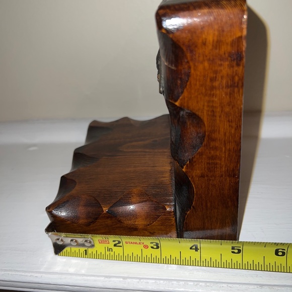 Vintage brass eagle Handmade Carved wooden bookends Signed WCF 1973 - Picture 8 of 10